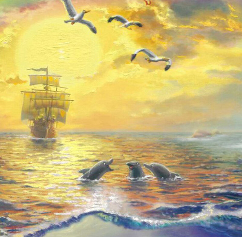 Dolphins and Ship