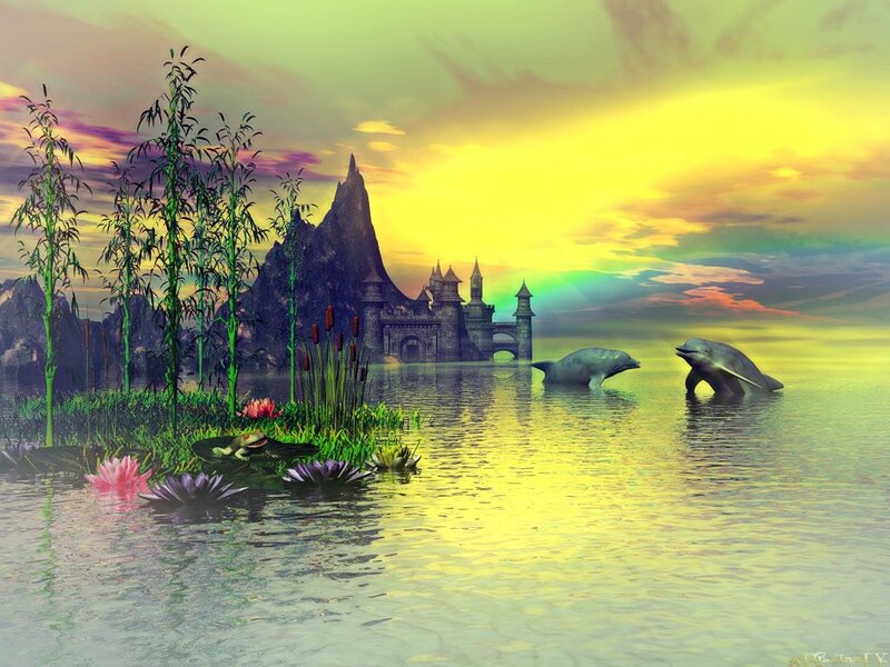 Dolphins in a Lake