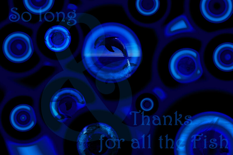 Dolphins in Bubbles — Blue, Dreamy