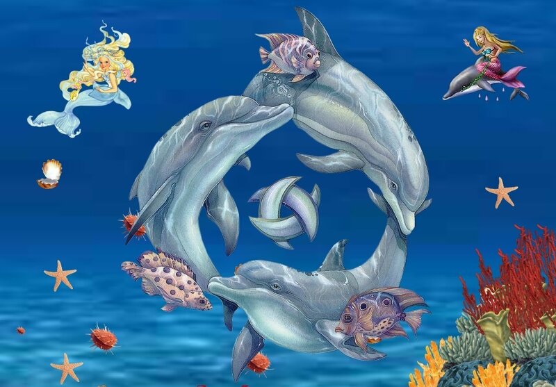 Dolphins in Circle