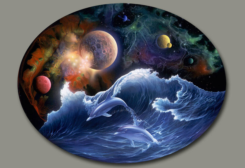 Dolphins in cosmic ocean
