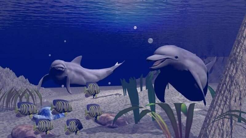 Dolphins in Ocean — Blue, Serene, 3d Render