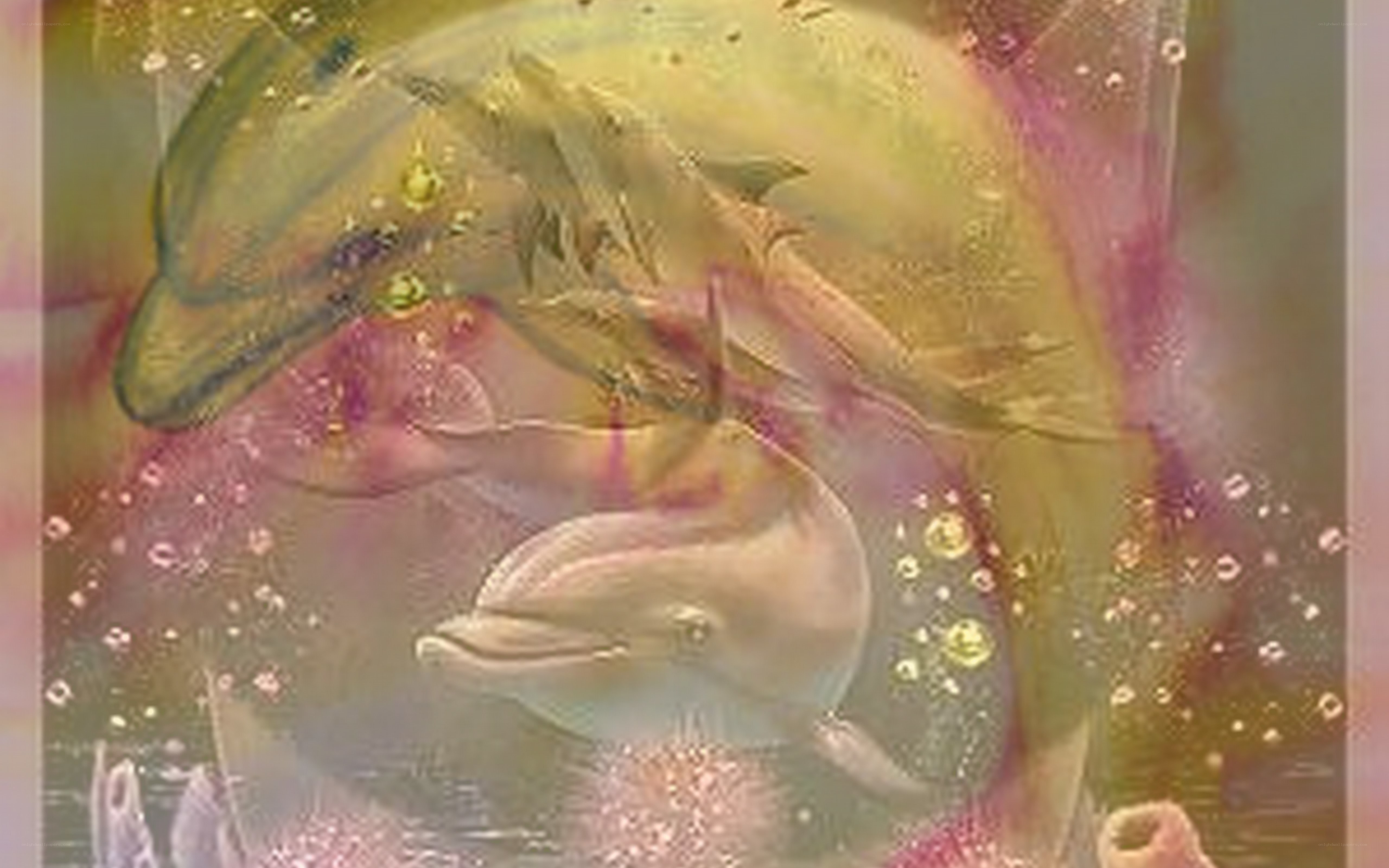 Dolphins in underwater scene