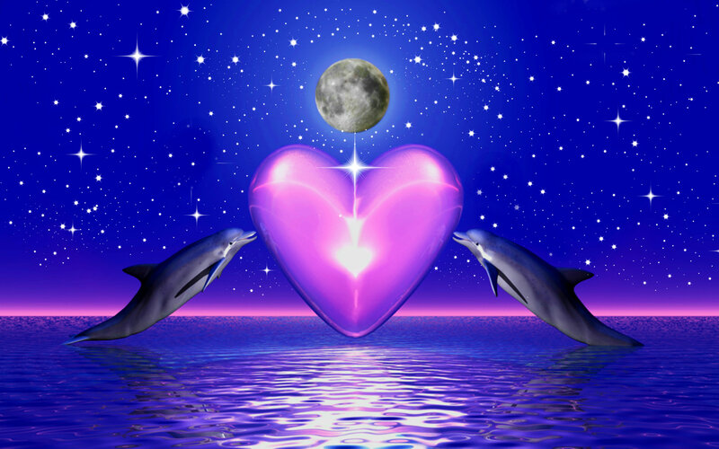 Dolphins with Heart — Blue