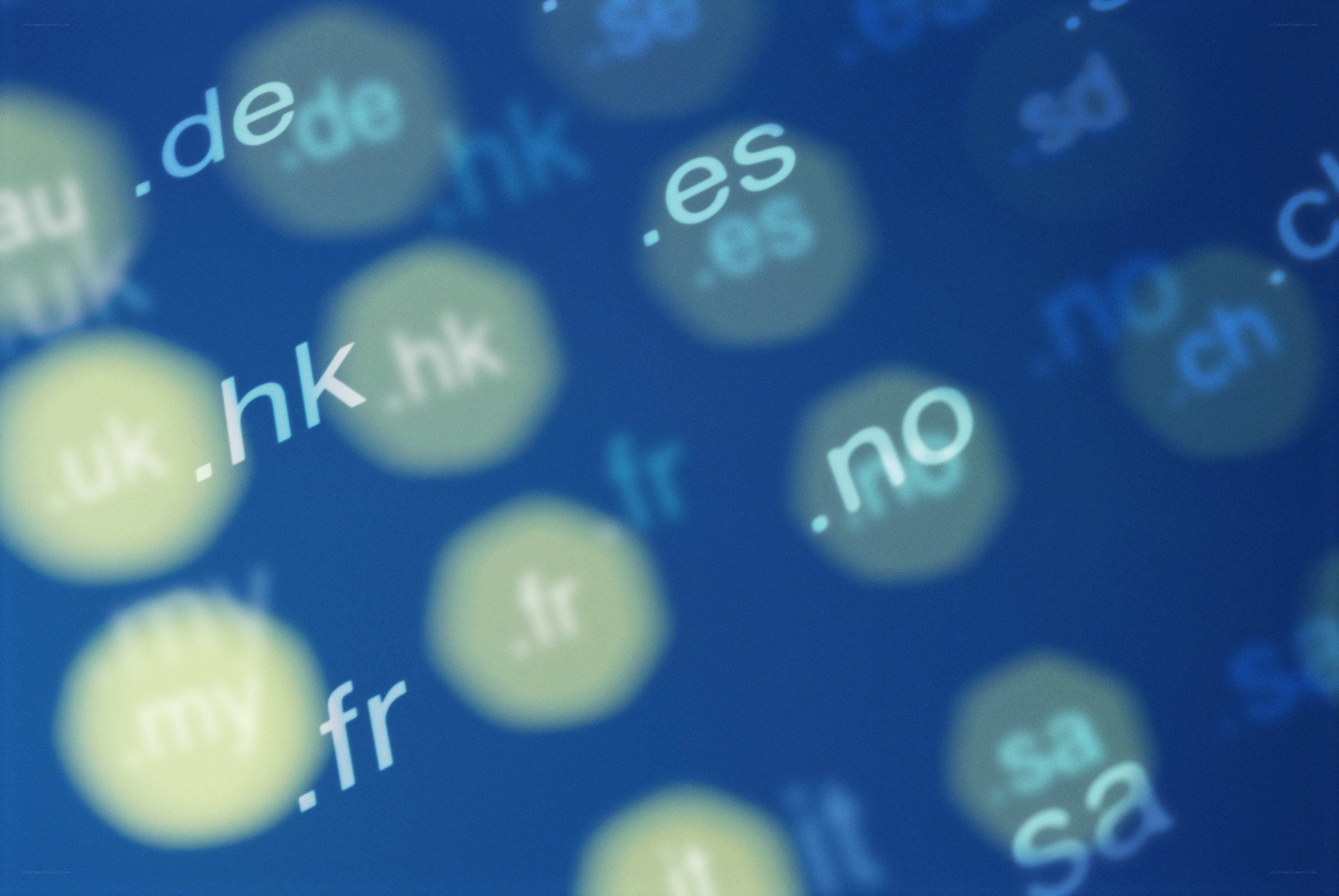 Domain extensions on digital screen