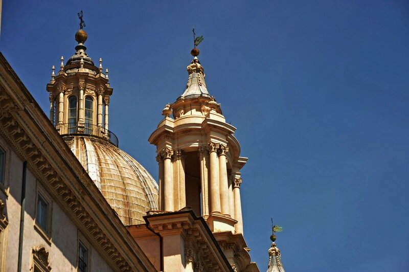 dome and bell tower against blue sky