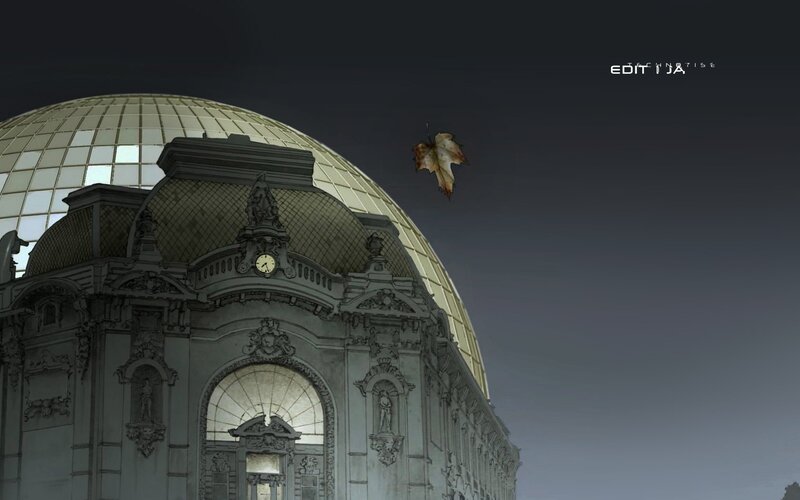 Dome Building at Dusk — Gray