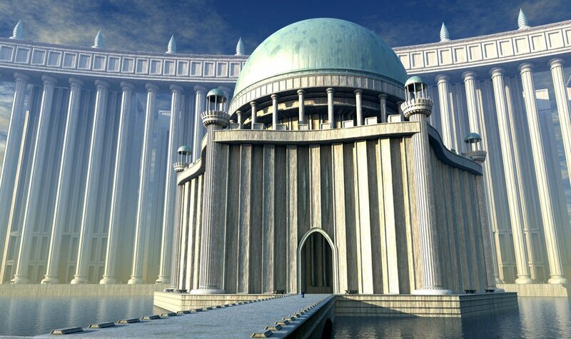 Dome Building with Columns