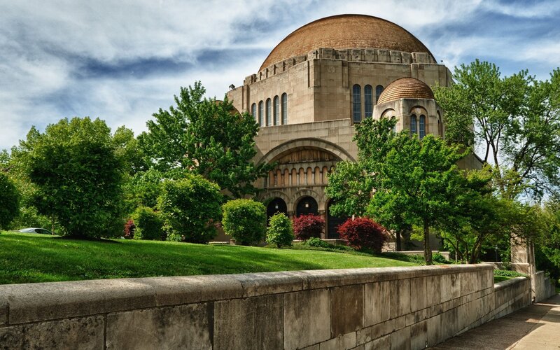 Dome Building with Trees
