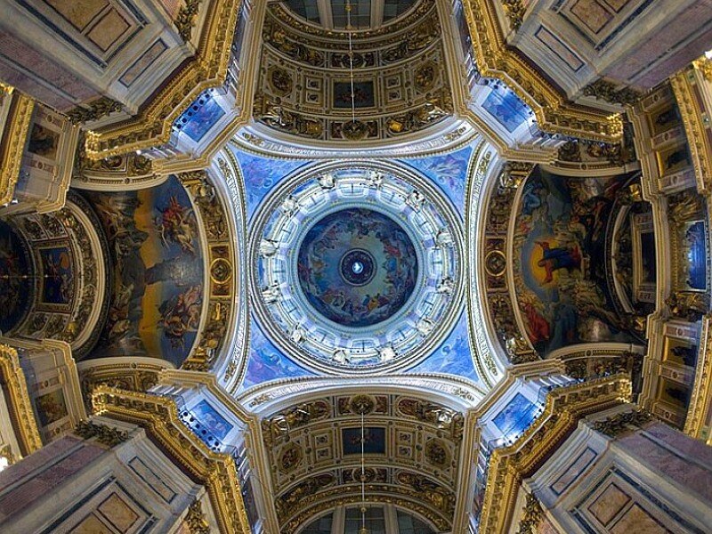 Dome Ceiling Frescoes — Blue, Grand
