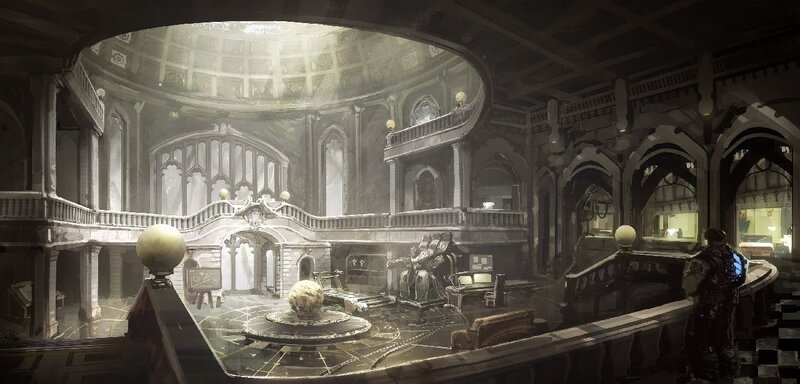 dome hall with central sphere