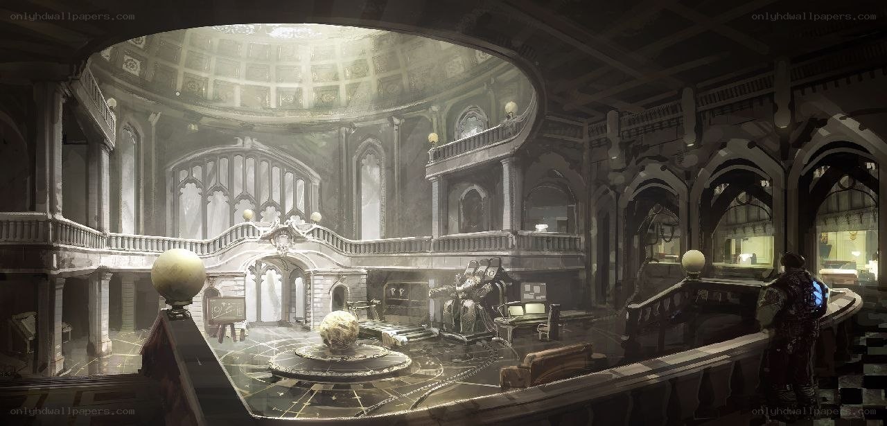dome hall with central sphere