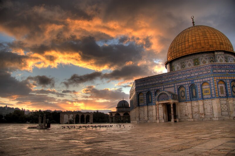 Dome of the Rock at sunset