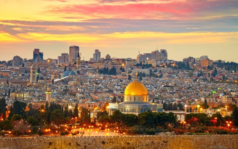Dome of the Rock at Sunset — Gold