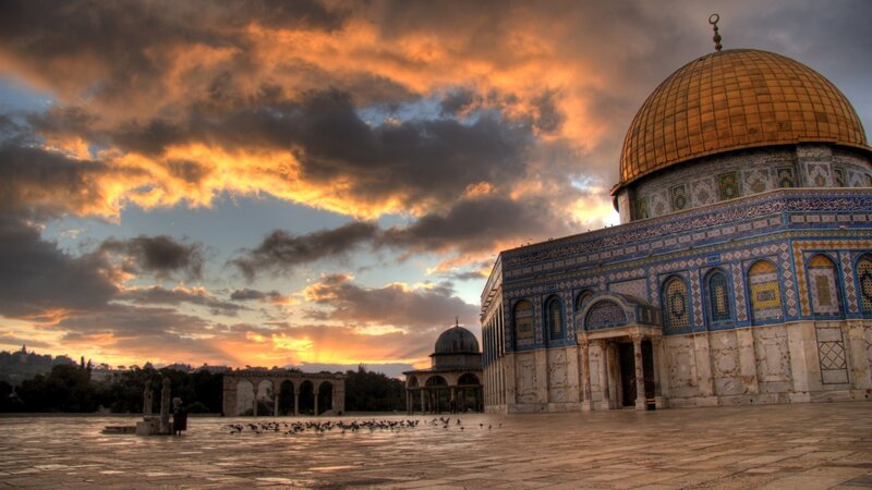 Dome of the Rock — Gold, Dramatic, Sunset