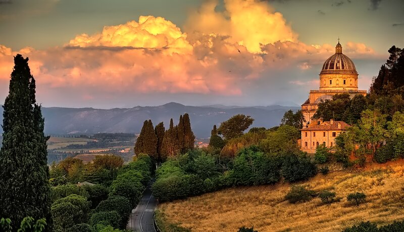 Dome on Hill at Sunset