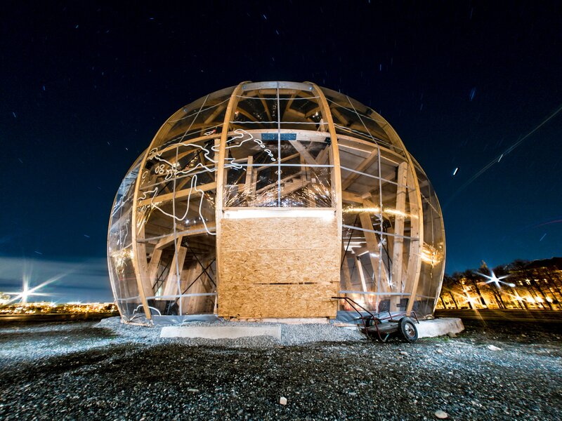 Dome structure at night