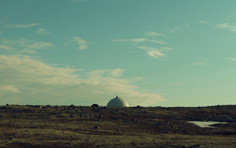 Dome Structure on Hill — Blue