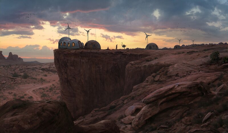 Dome Structures on Cliff
