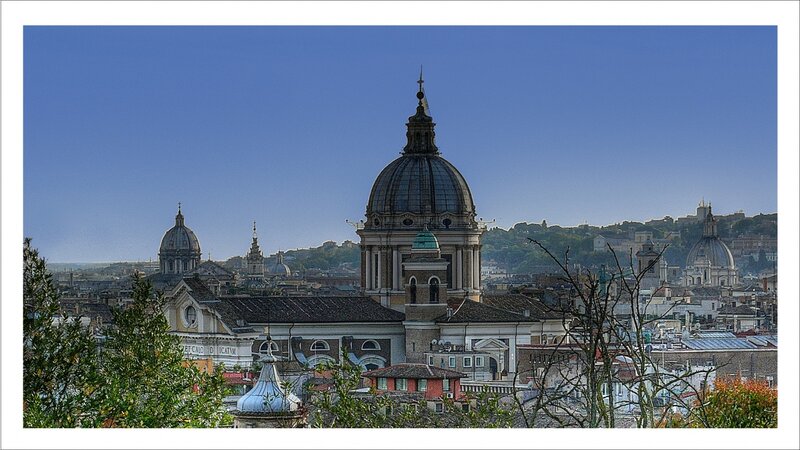 Domed Buildings in City