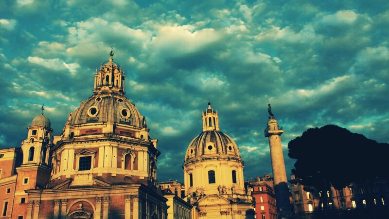 Domes and column in Rome