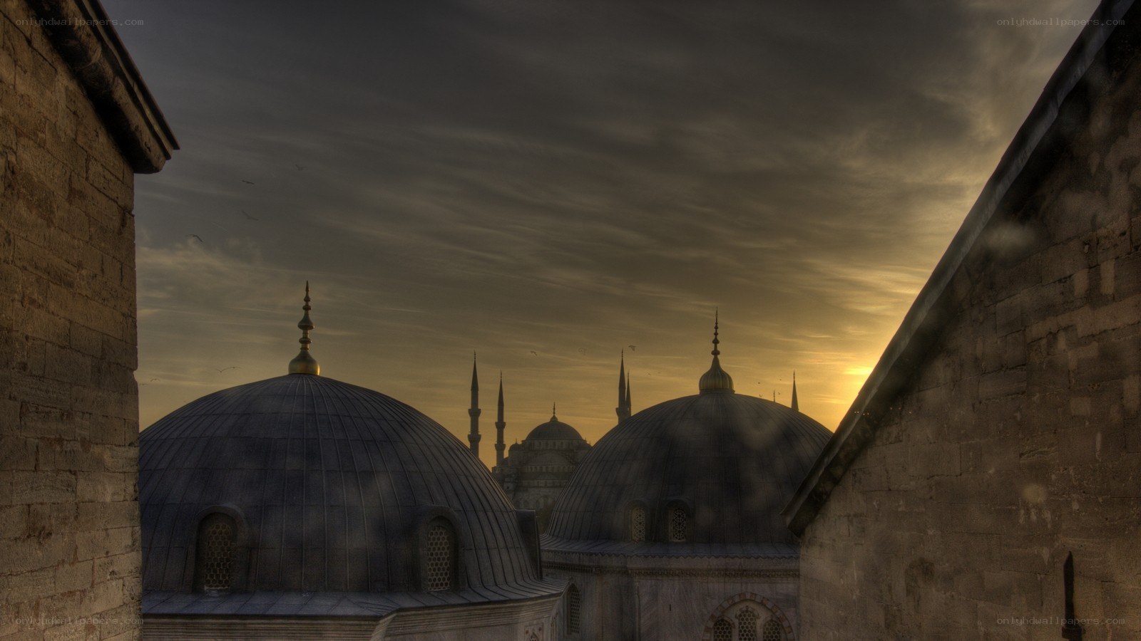 Domes at sunset in Istanbul