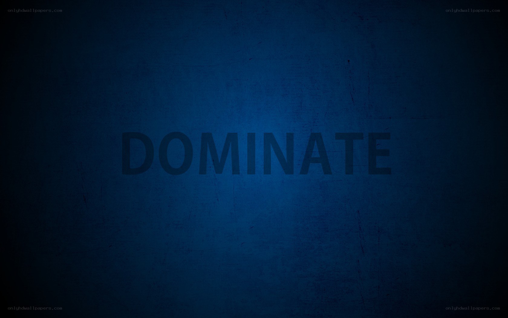 dominate text on blue background