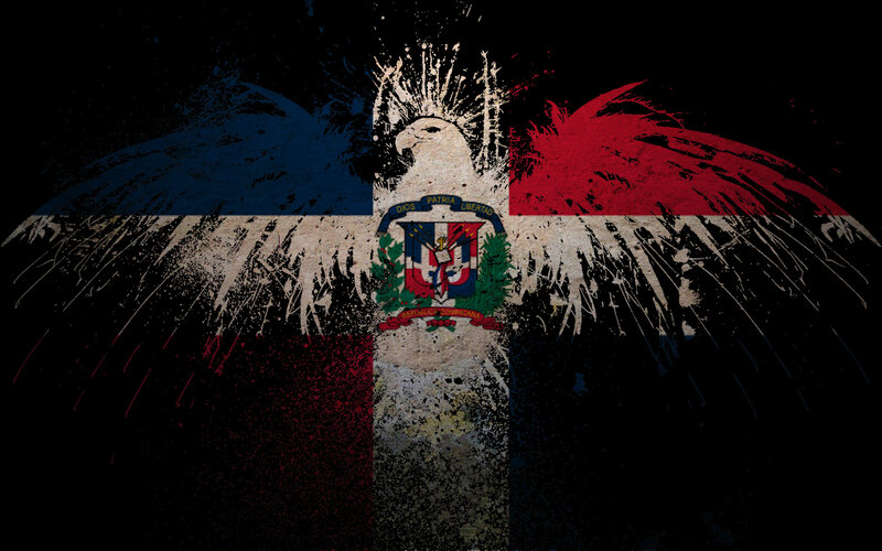 Dominican Republic flag with eagle