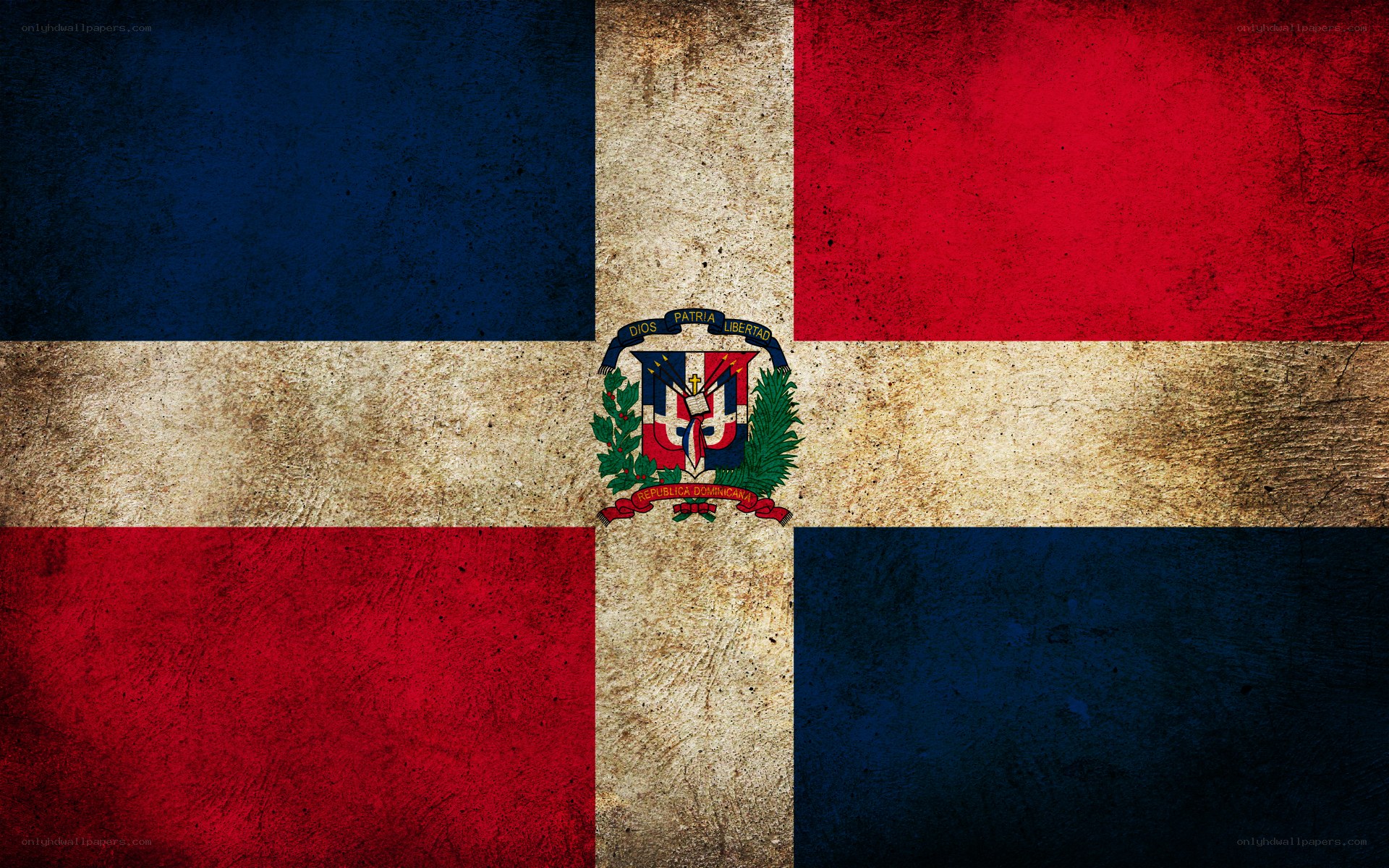 Dominican Republic flag with emblem