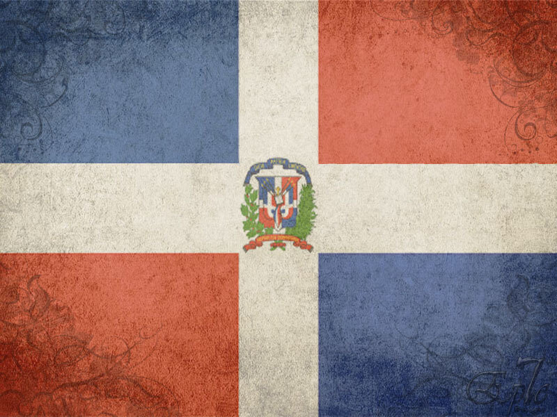 Dominican Republic flag with vintage texture