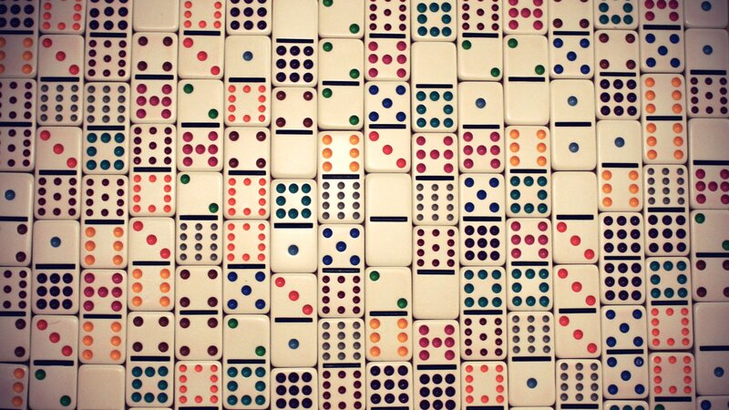 Domino Tiles Arranged in Grid