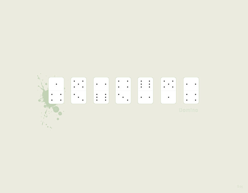 Domino tiles in a row