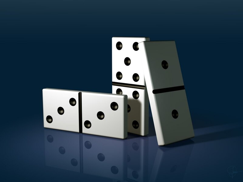 Domino Tiles on Surface — Blue