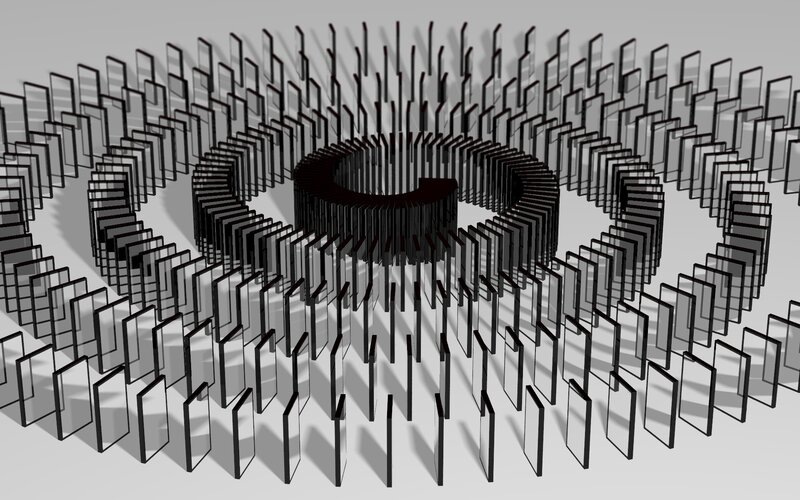 Dominoes Arranged in Spiral