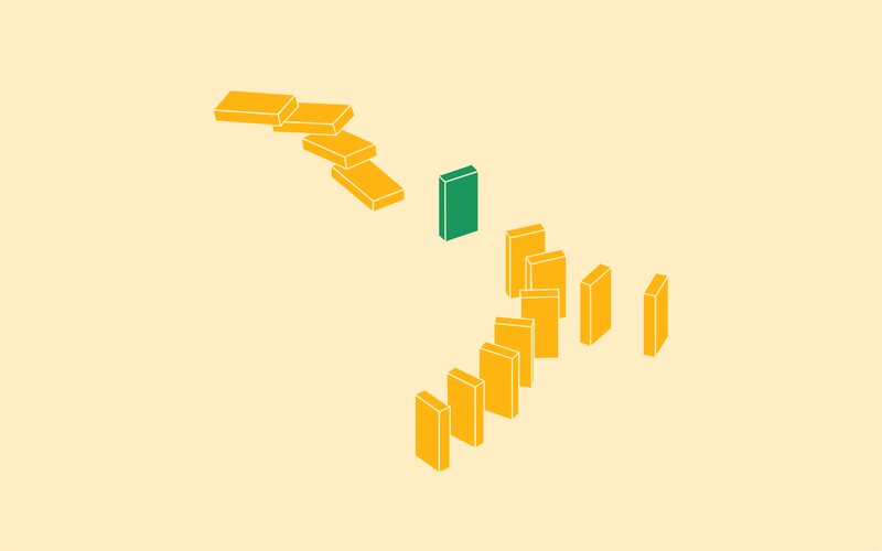 Dominoes Falling — Yellow