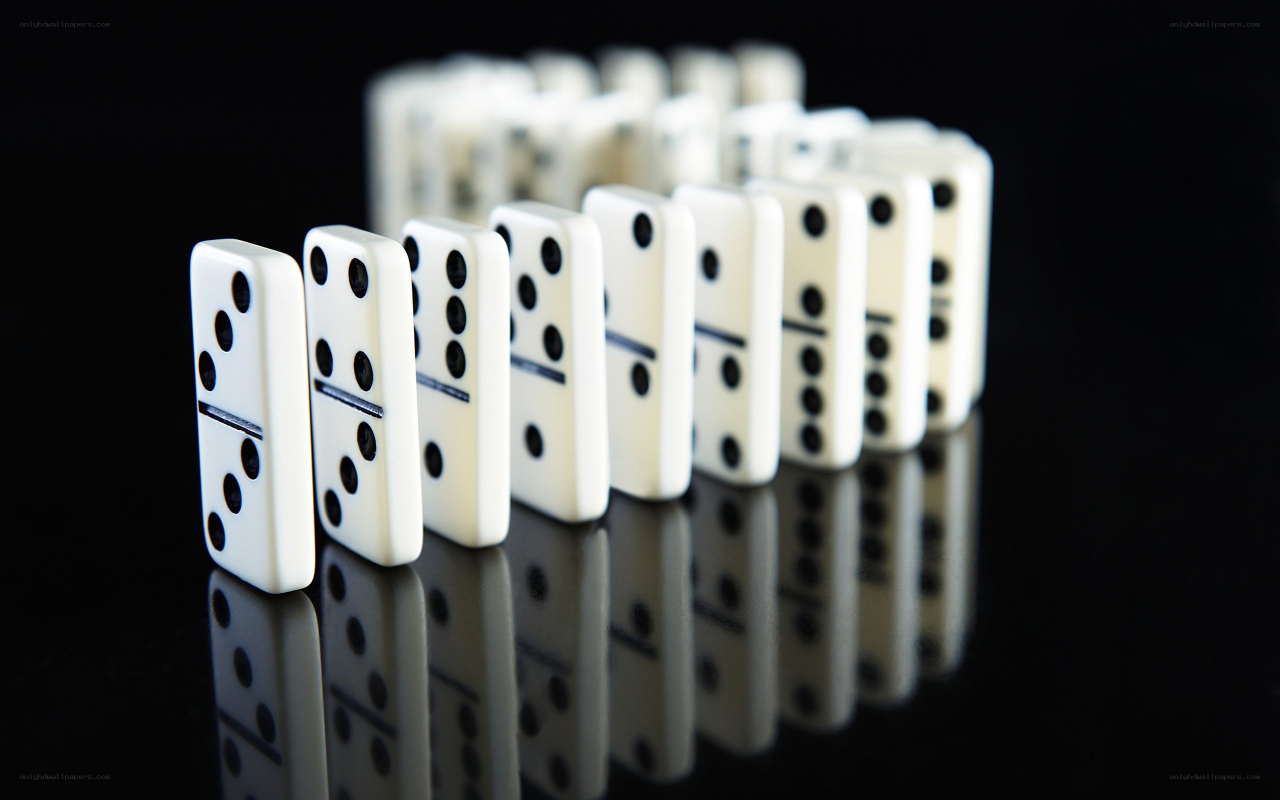 dominoes in a line