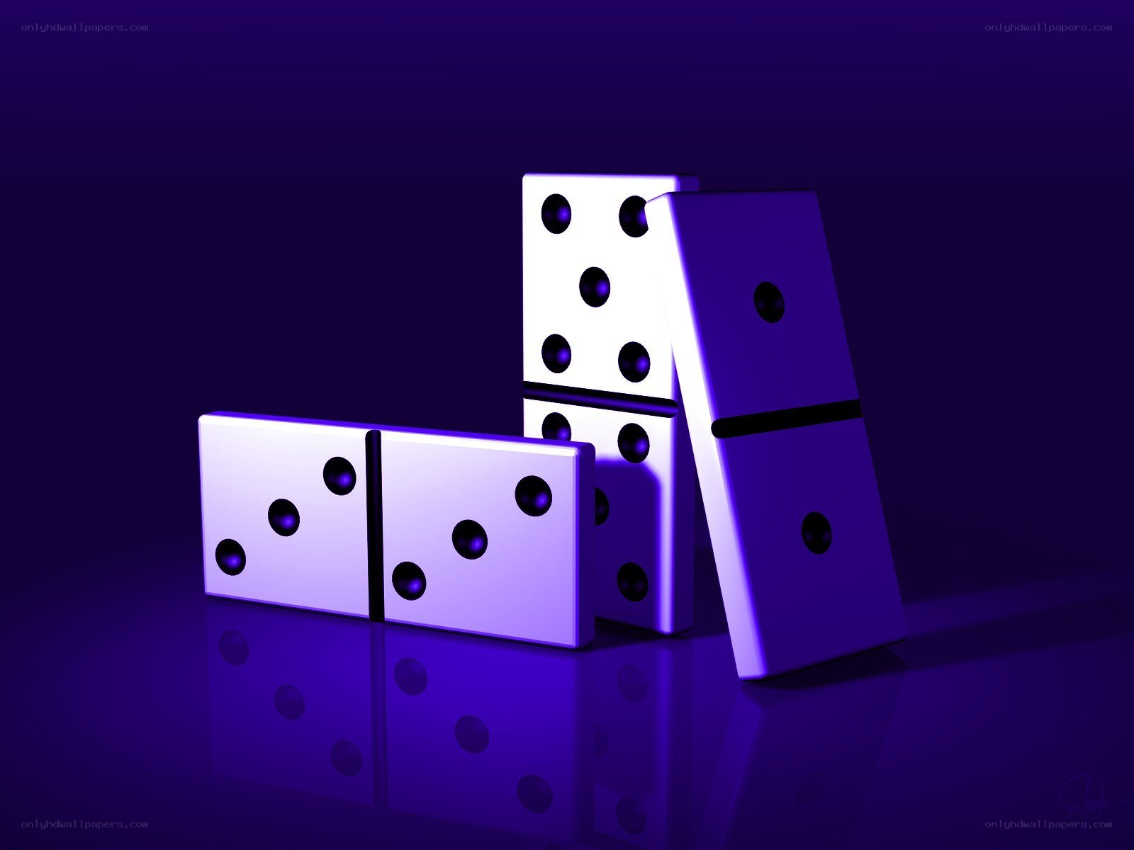 dominoes in purple light