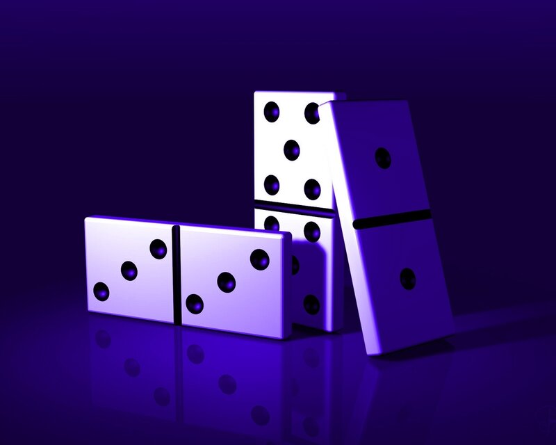dominoes in purple light