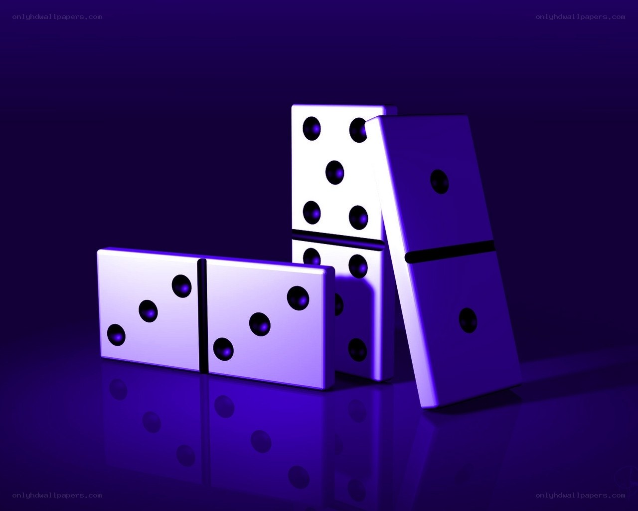 dominoes in purple light