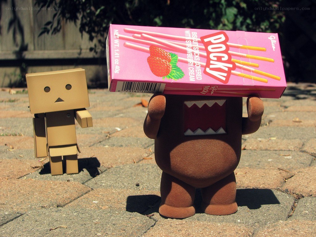 Domo and Danbo with Pocky