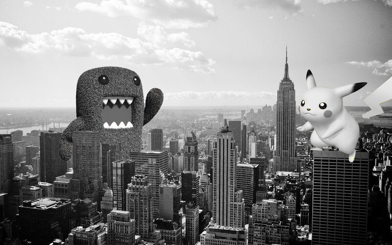 Domo and Pikachu in New York