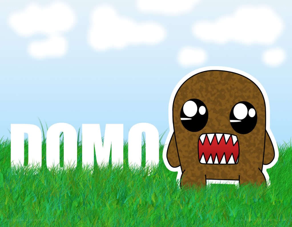 Domo character in grass