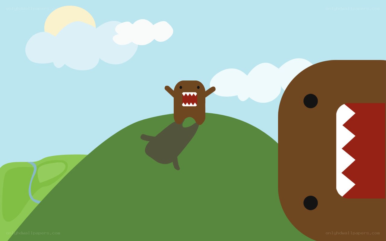 Domo character on a hill