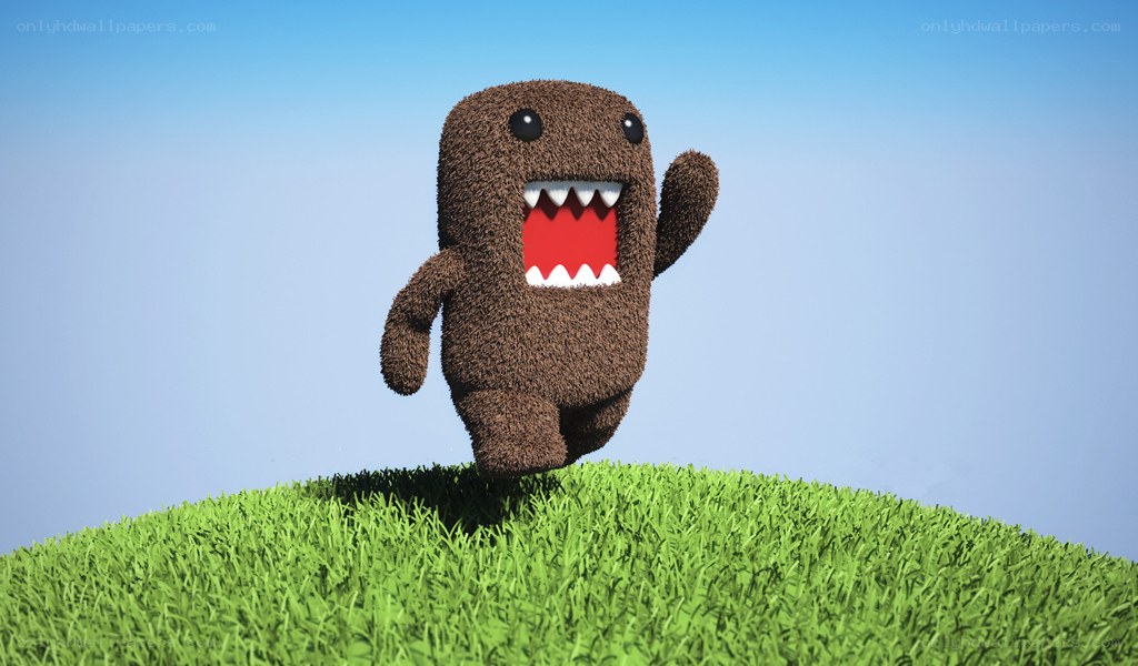 Domo character on a hill