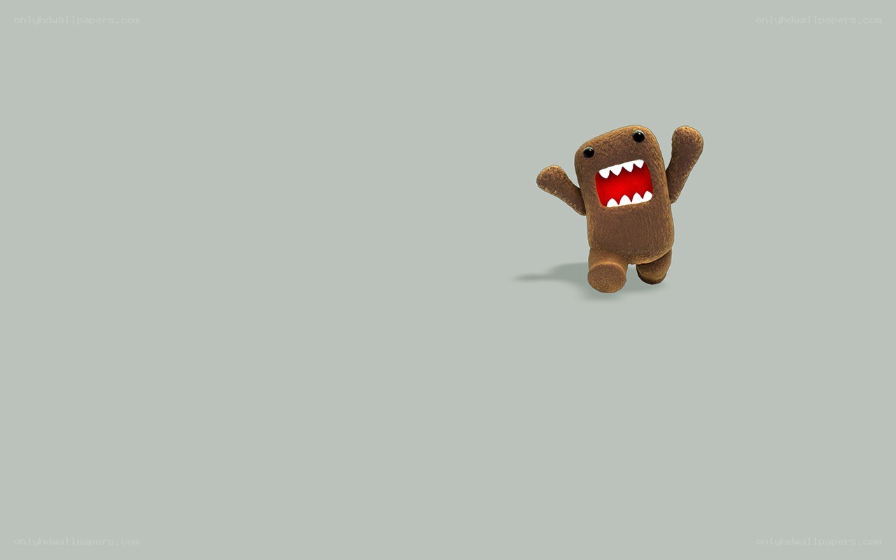 Domo character on gray background