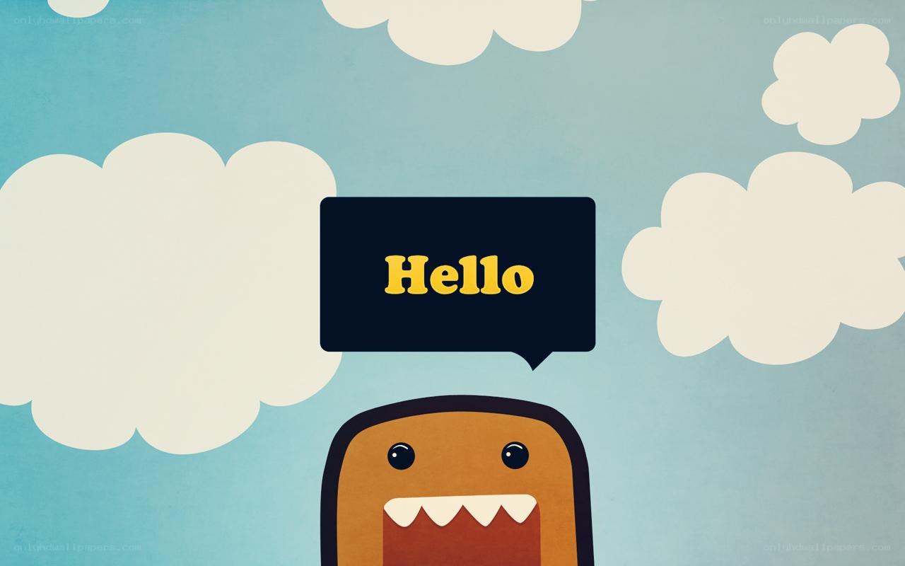 Domo character saying hello