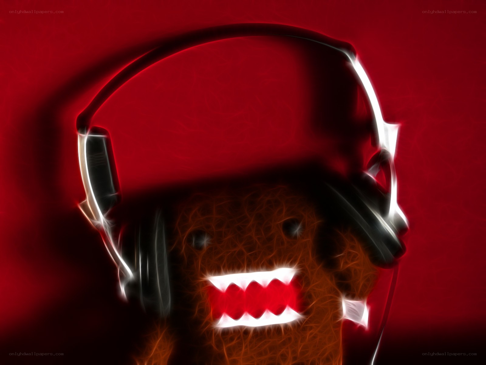 Domo character with headphones