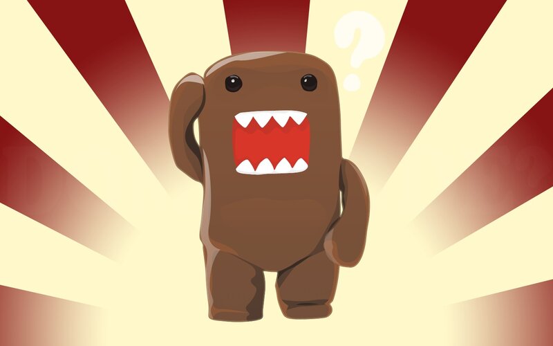 Domo character with question mark