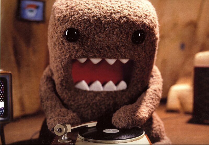 Domo character with record player