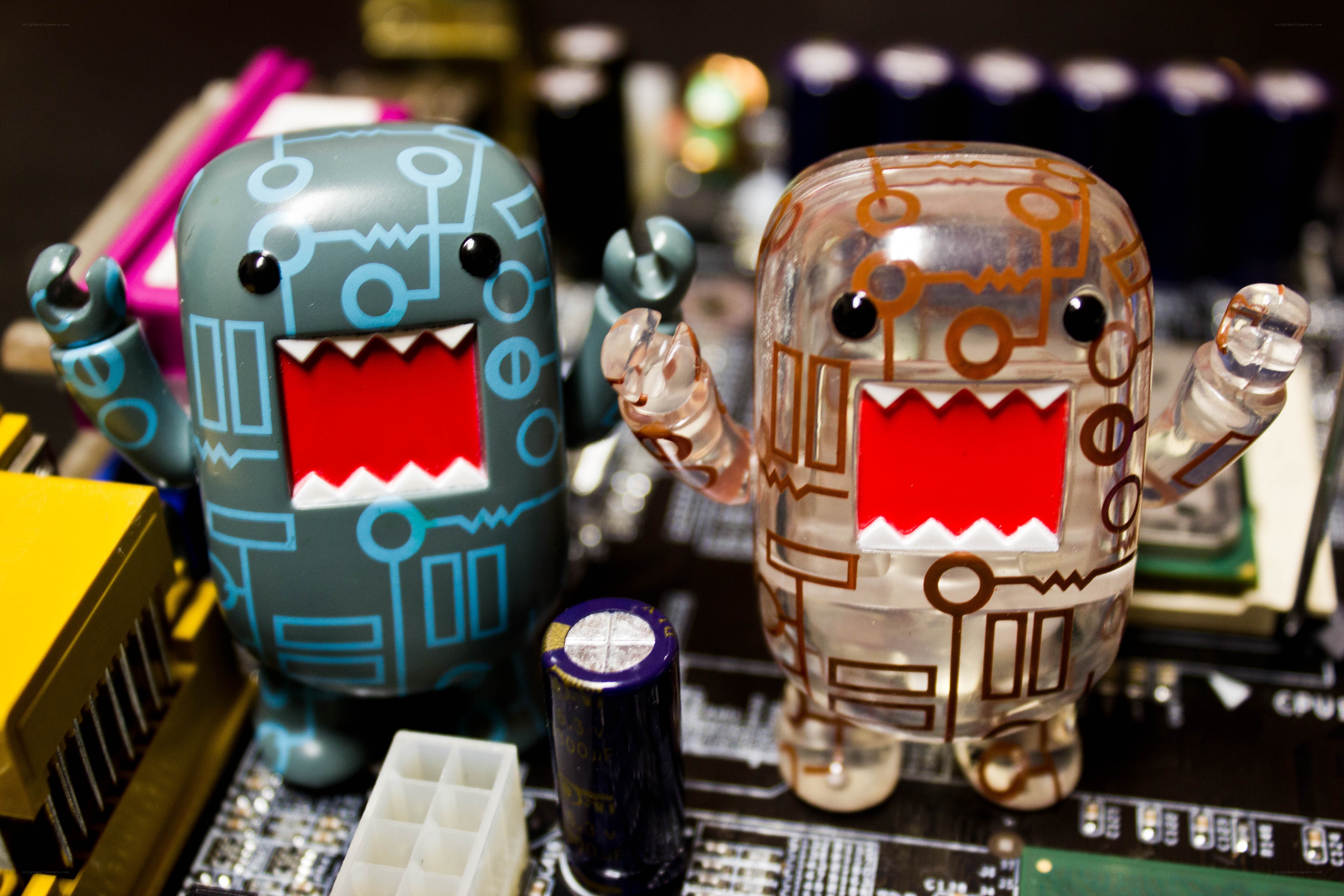 Domo figures on circuit board